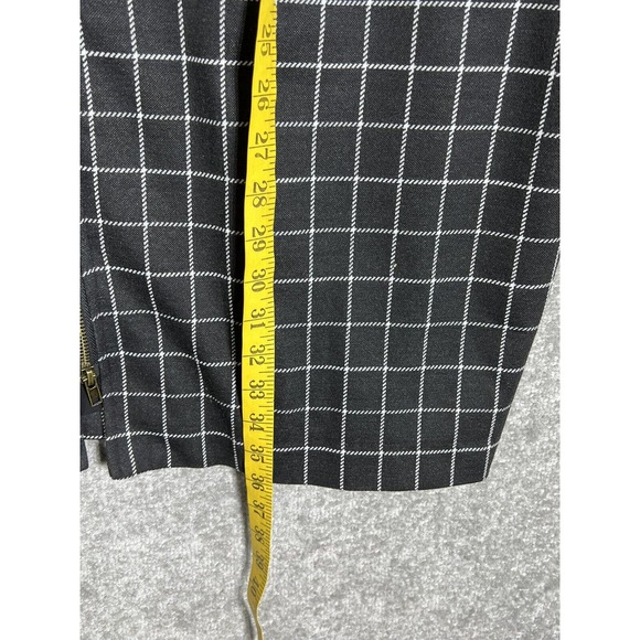 Chelsea & Theodore Woman Windowpane Full Zip Long Jacket Size 2X Black Pockets - Picture 10 of 10